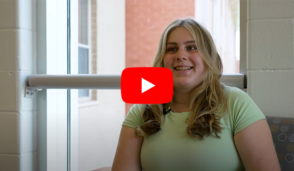 Image of a student talking to the camera.